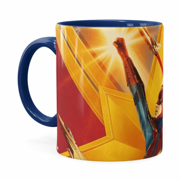 Caneca Capitã Marvel Filme V06 Azul Escuro