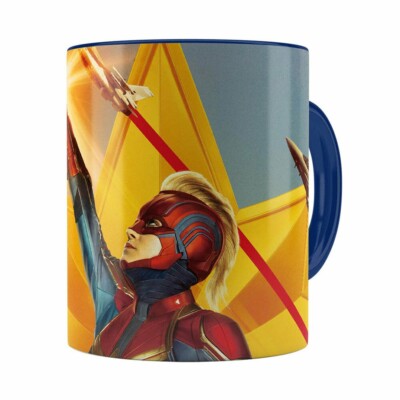 Caneca Capitã Marvel Filme V06 Azul Escuro