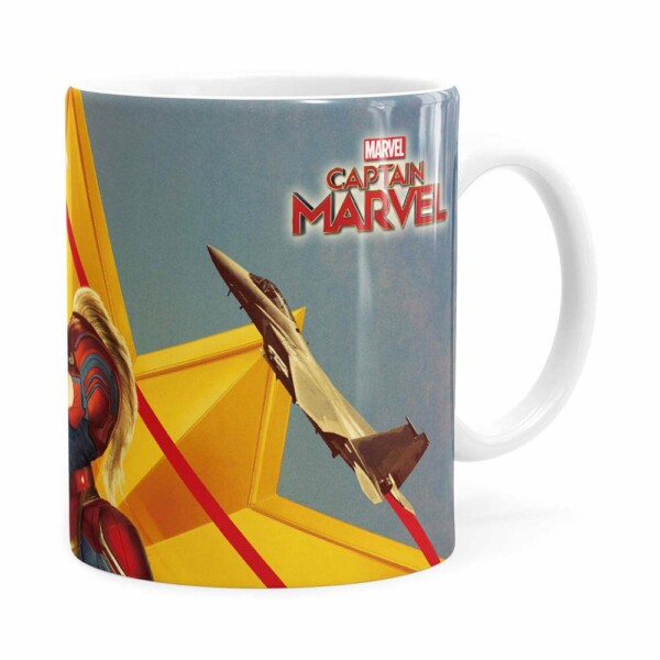 Caneca Capita Marvel Filme V06 Branca