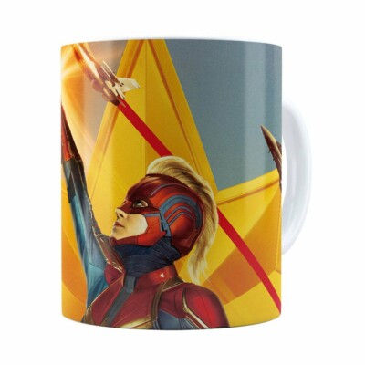 Caneca Capita Marvel Filme V06 Branca