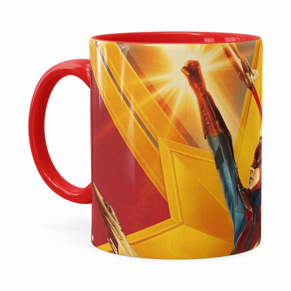 Caneca Capitã Marvel Filme V06 Vermelha