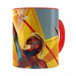 Caneca Capitã Marvel Filme V06 Vermelha