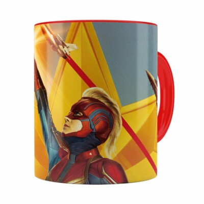Caneca Capitã Marvel Filme V06 Vermelha