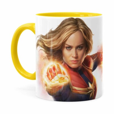 Caneca Capitã Marvel Filme V07 Amarela