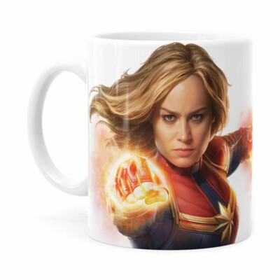 Caneca Capitã Marvel Filme V07 Branca