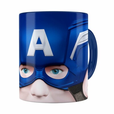 Caneca Capitão América 3d Print Azul Escuro