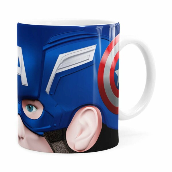Caneca Capitão America 3d Print Branca