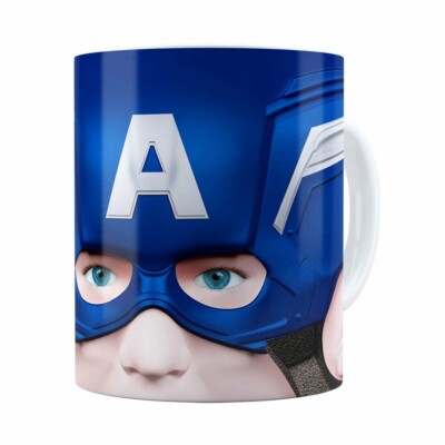 Caneca Capitão America 3d Print Branca