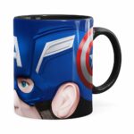 Caneca Capitão América 3d Print Preta