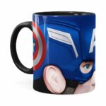 Caneca Capitão América 3d Print Preta