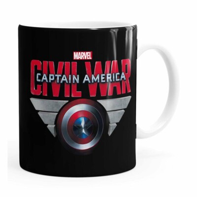 Caneca Capitão América Guerra Civil Shield Branca