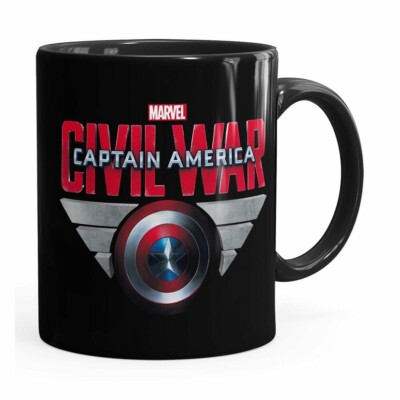 Caneca Capitão América Guerra Civil Shield Branca