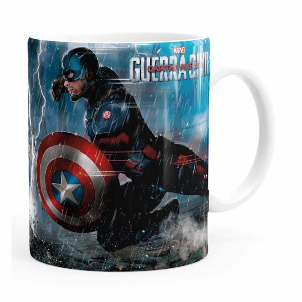 Caneca Capitão América Guerra Civil V01 Branca
