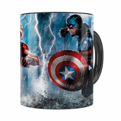Caneca Capitão América Guerra Civil V01 Preta