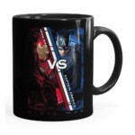 Caneca Capitão América Vs Homem De Ferro Guerra Civil Preta