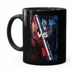 Caneca Capitão América Vs Homem De Ferro Guerra Civil Preta