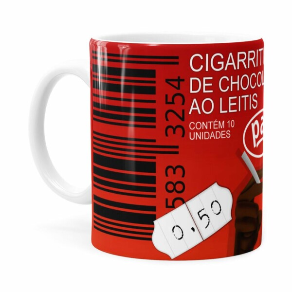 Caneca Chocolate Cigarrinhos Do Mussum Branca