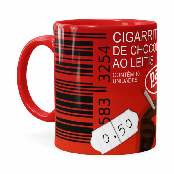 Caneca Chocolate Cigarrinhos Do Mussum Vermelha