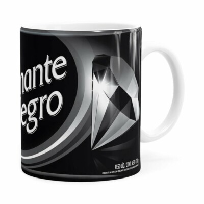 Caneca Chocolate Diamante Negro Barra Branca