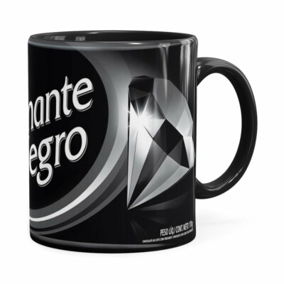 Caneca Chocolate Diamante Negro Barra Preta