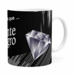 Caneca Chocolate Diamante Negro Mensagem Branca