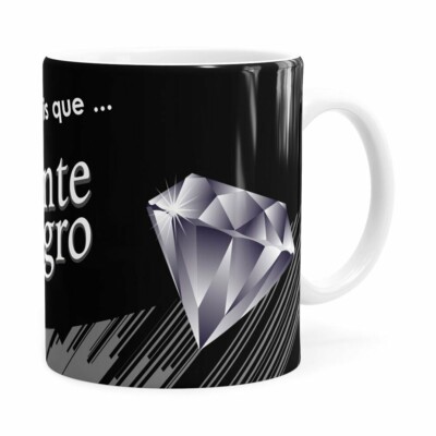Caneca Chocolate Diamante Negro Mensagem Branca