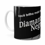 Caneca Chocolate Diamante Negro Mensagem Branca