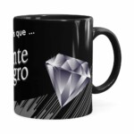 Caneca Chocolate Diamante Negro Mensagem Preta
