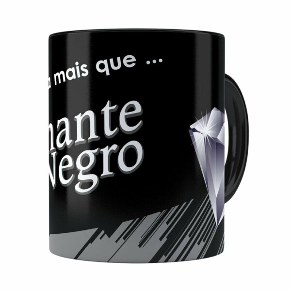 Caneca Chocolate Diamante Negro Mensagem Preta