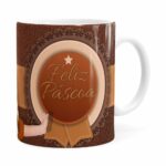 Caneca Chocolate Feliz Páscoa Frozen Anna V01 Branca