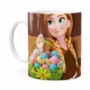 Caneca Chocolate Feliz Páscoa Frozen Anna V01 Branca