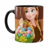 Caneca Chocolate Feliz Páscoa Frozen Anna V01 Preta