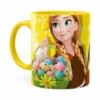 Caneca Chocolate Feliz Páscoa Frozen Anna V02 Amarela