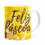 Caneca Chocolate Feliz Páscoa Frozen Anna V02 Branca