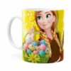 Caneca Chocolate Feliz Páscoa Frozen Anna V02 Branca