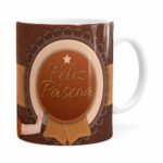 Caneca Chocolate Feliz Páscoa Frozen Elsa V01 Branca