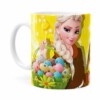 Caneca Chocolate Feliz Páscoa Frozen Elsa V02 Branca