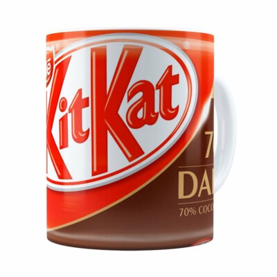 Caneca Chocolate Kitkat Dark Branca