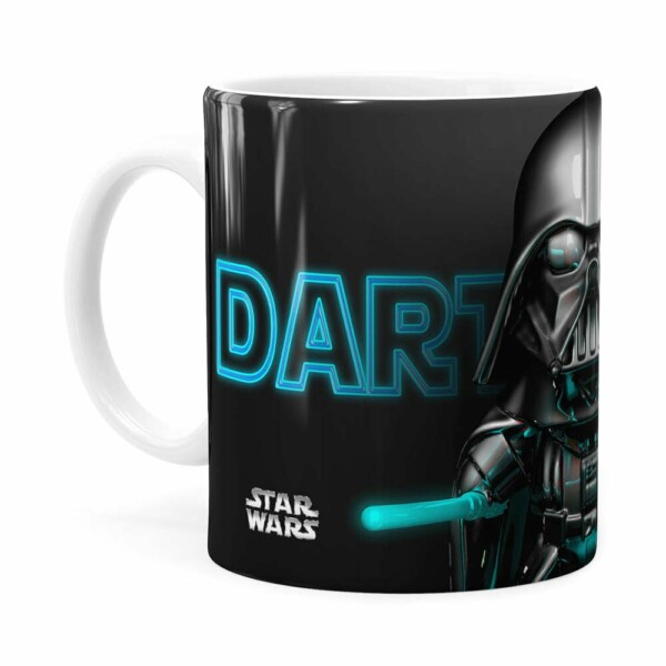 Caneca Darth Vader 3d Print Star Wars Blue Branca