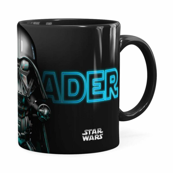 Caneca Darth Vader 3d Print Star Wars Blue Preta