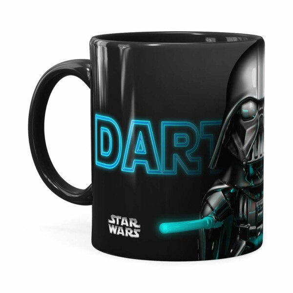 Caneca Darth Vader 3d Print Star Wars Blue Preta