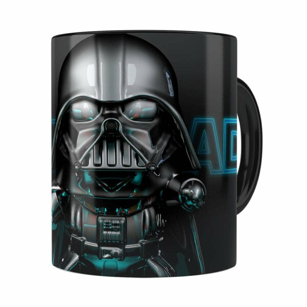 Caneca Darth Vader 3d Print Star Wars Blue Preta