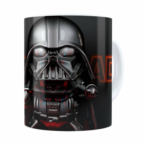 Caneca Darth Vader 3d Print Star Wars Orange Branca