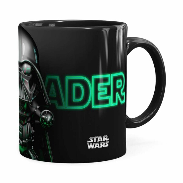 Caneca Darth Vader 3d Print Star Wars Green Preta