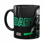 Caneca Darth Vader 3d Print Star Wars Green Preta