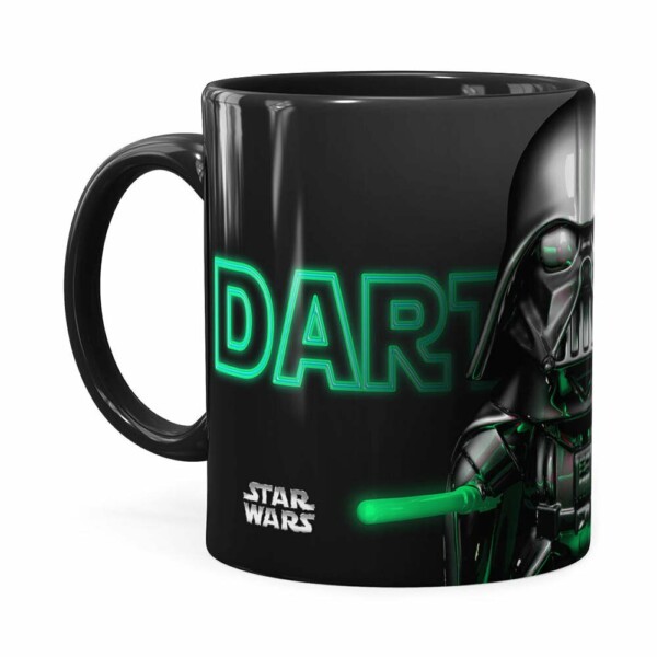 Caneca Darth Vader 3d Print Star Wars Green Preta