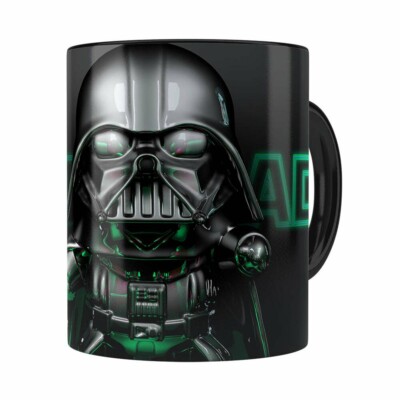 Caneca Darth Vader 3d Print Star Wars Green Preta
