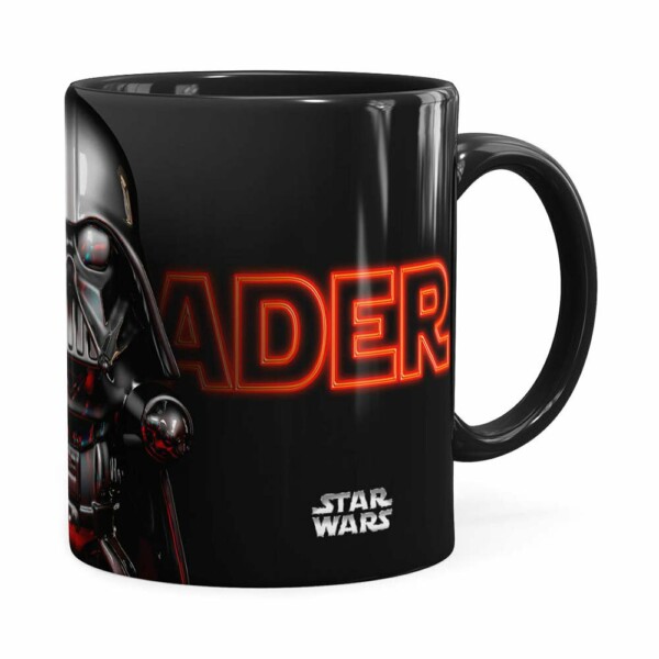 Caneca Darth Vader 3d Print Star Wars Orange Preta