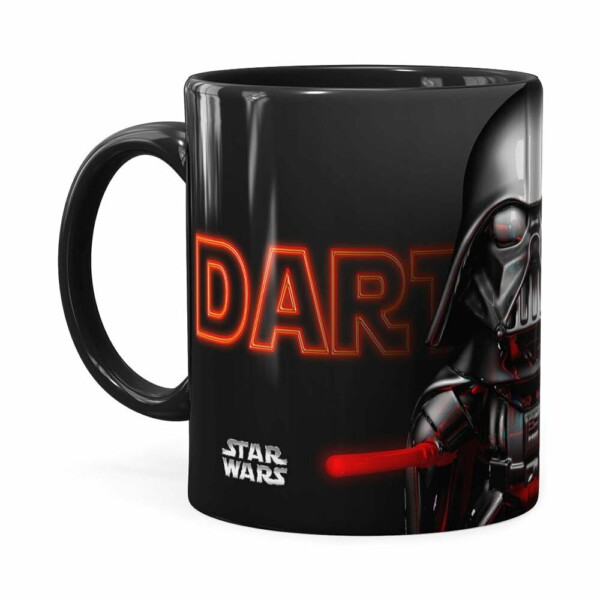 Caneca Darth Vader 3d Print Star Wars Orange Preta