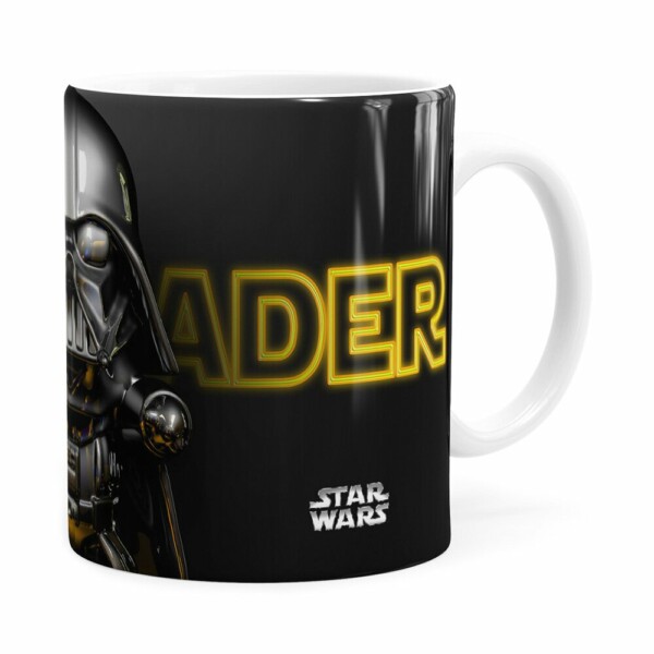 Caneca Darth Vader 3d Print Star Wars Yellow Branca